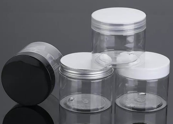 250ml 500ml przezroczysty bursztynowy czarny plastikowy słoik do kremu z plastikową pokrywką